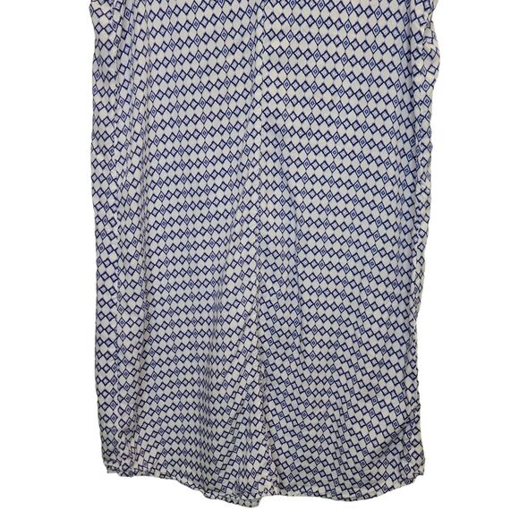 GAP Women's XS Sleeveless V-neck Geometric Print Shift Flowy Dress Blue White - Picture 8 of 13